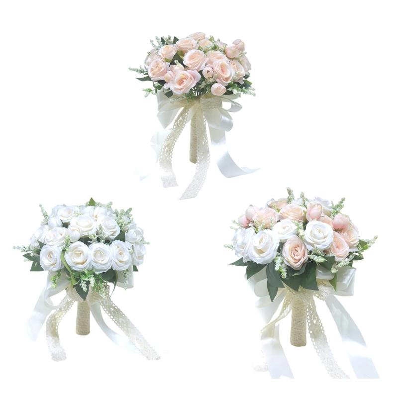 Life Like Artificial Flower Bridal Bouquet For Wedding Photography Silk Flower Arrangement Ceremony Bride Accessory