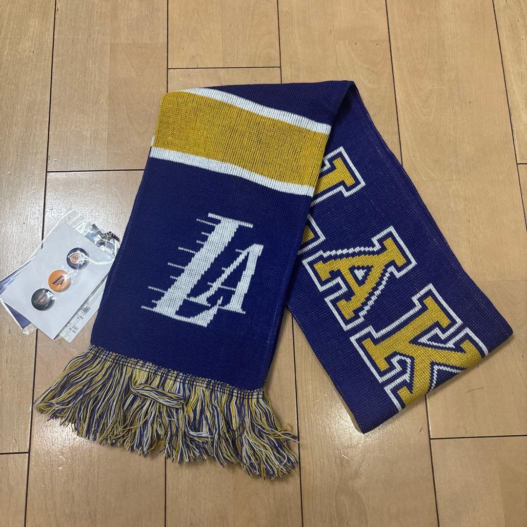 Used NBA Official Los Angeles Lakers Knit Scarf with Badge Rakuten