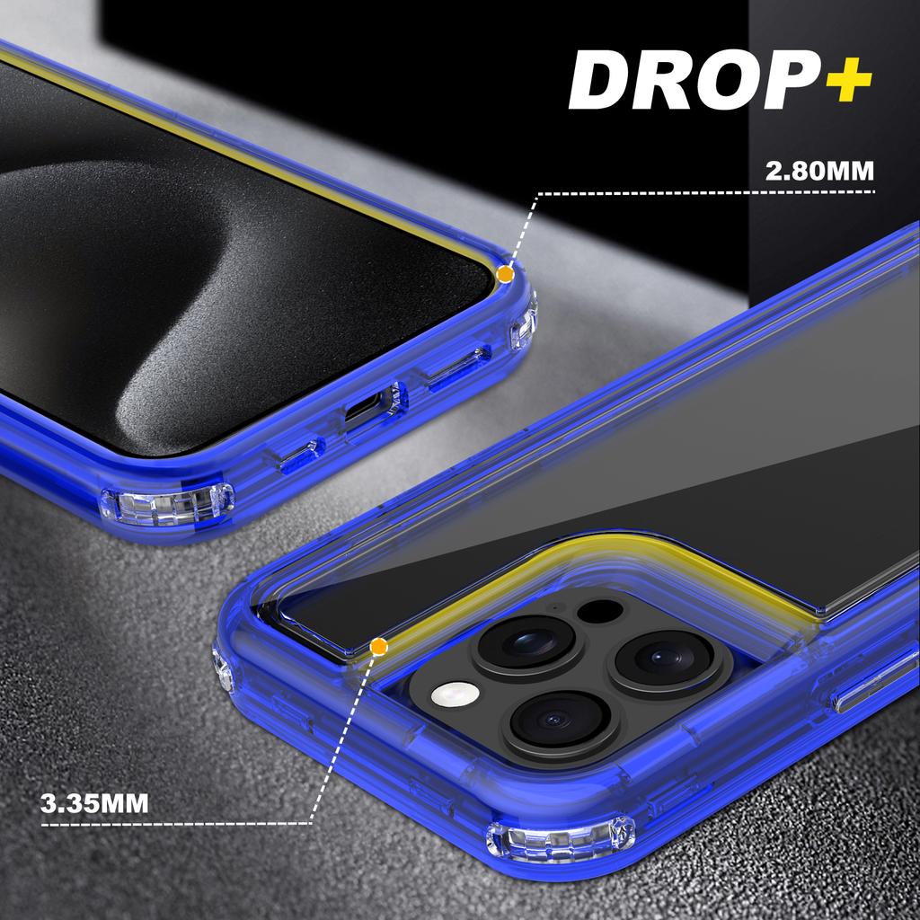 For iPhone 15 Pro Case Detachable 2-in-1 TPU+PC Clear Drop-Proof Phone Cover