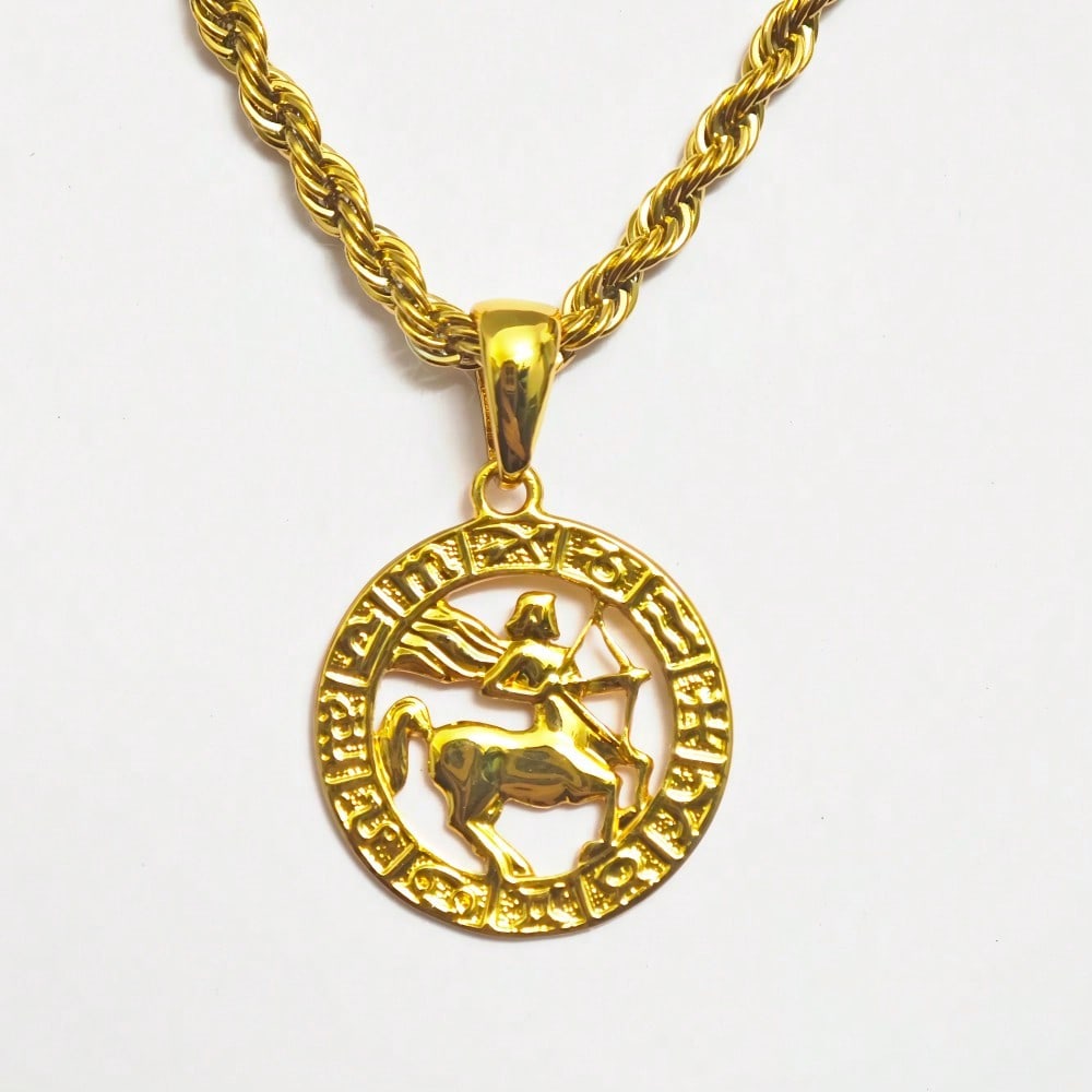 12 Constellation Astrology Horoscope Zodiac Pendant Rope Necklace 22" for Women Men