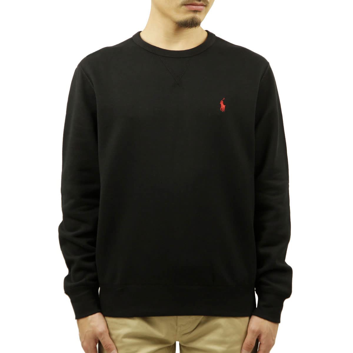 

Ralph POLO Ralph Lauren Crew Neck Sweatshirt Plain Pullover One Point (Поло Лорен) Мужская 0102843-XXL-BLACK [Товар] чёрный