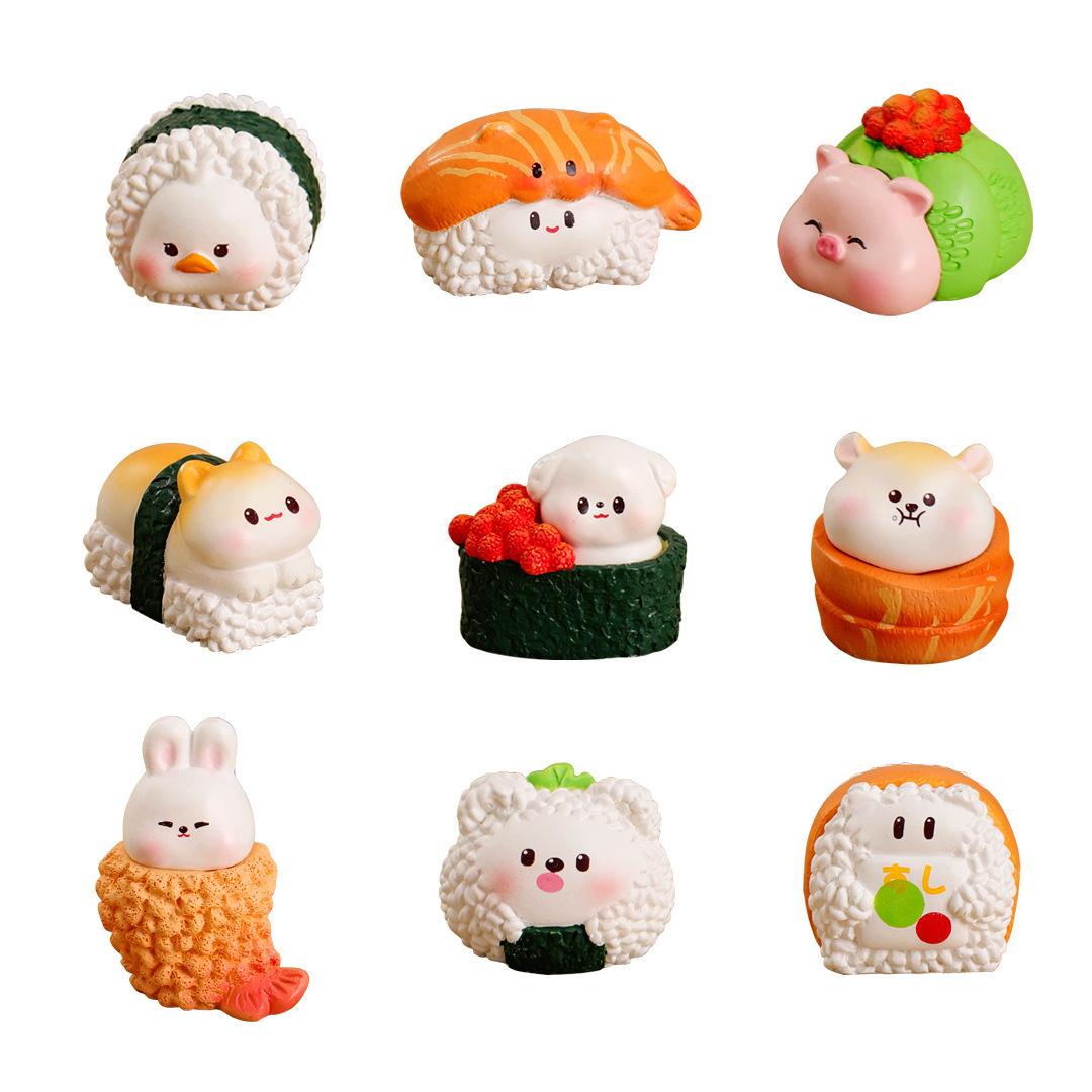 

Creative Resin Cartoon Cute Figurine Miniaturas Ornament Kawaii Animal Home Room Decor Figurines Desktop Decoration Accessories 5PCS
