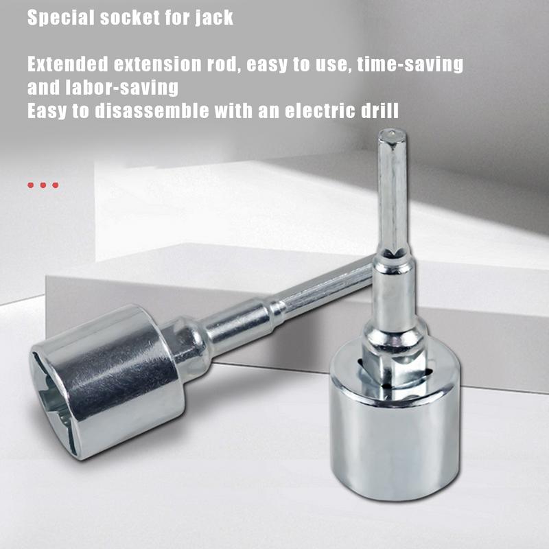Trailer Jack Extension Car Jack Drill Adapter Wrench Attachment Leveling Socket Supplies Accessories For Floor Travel River