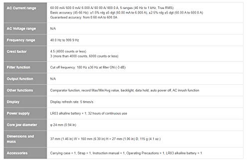 HIOKI AC Leak Clamp Meter CM4001, Compatible with Wireless Adapter Z3210, Current Leak Measurement, AC 0.6mA to Ground Fault Detection