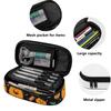 Pen Case Wear Resistant Polyester Portable Secure Zipper Closure with Main Compartment Mesh Pocket and Pen Slots for Students