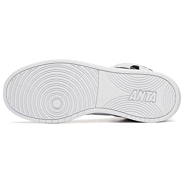 New Anta Abrasion Resistant Breathable High Top Skateboard Shoes Men's White Black 91648060-13