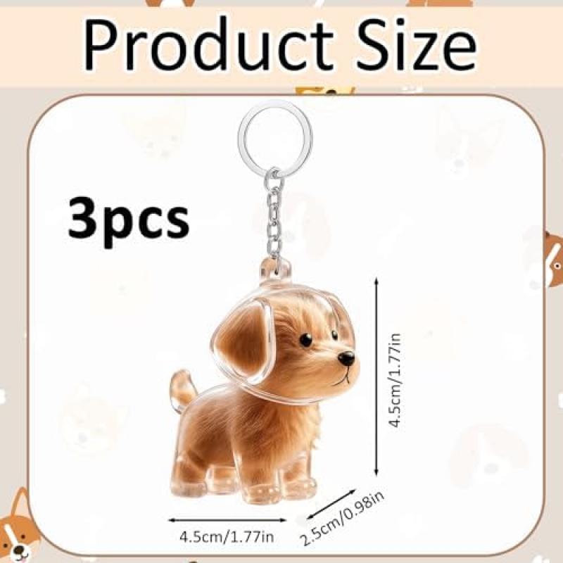 Goldene Hundeformen Schlüsselanhänger für Hundeliebhaber, Hundehaar Schlüsselanhänger Set, Praktisch zum Sammeln von Hundehaaren, Robust und Langlebig