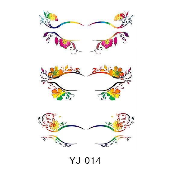 Geometric Pattern Eyeshadow & False Eyelash Tattoo Stickers for Party Makeup