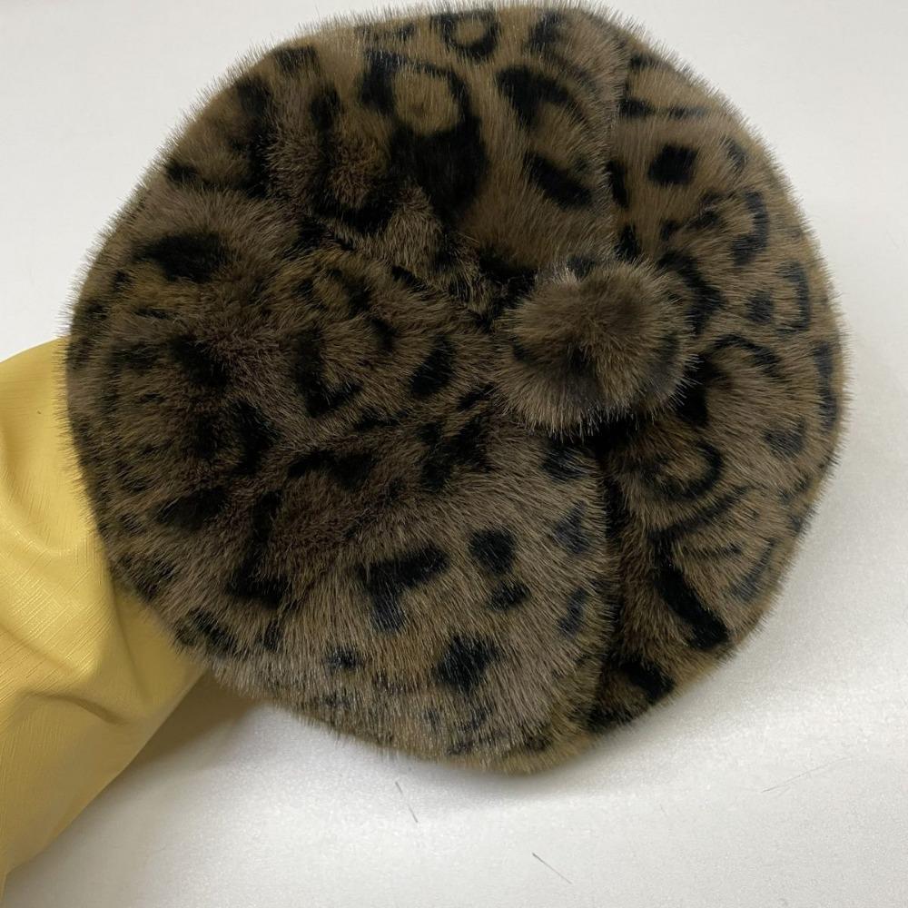 Женский берет Ретро-шик Леопардовый плюшевый берет для женщин Осень Зима Восьмиугольная кепка Нишевая Богемная Шляпа художника One size