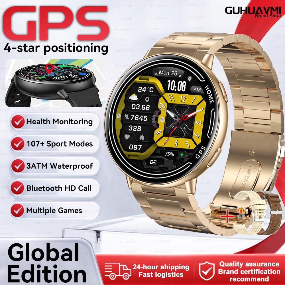 New Women's Fashion Health Smart Watch 1.39" AMOLED GPS Satellite Positioning Bluetooth Call Heart Rate Monitor For Android iOS