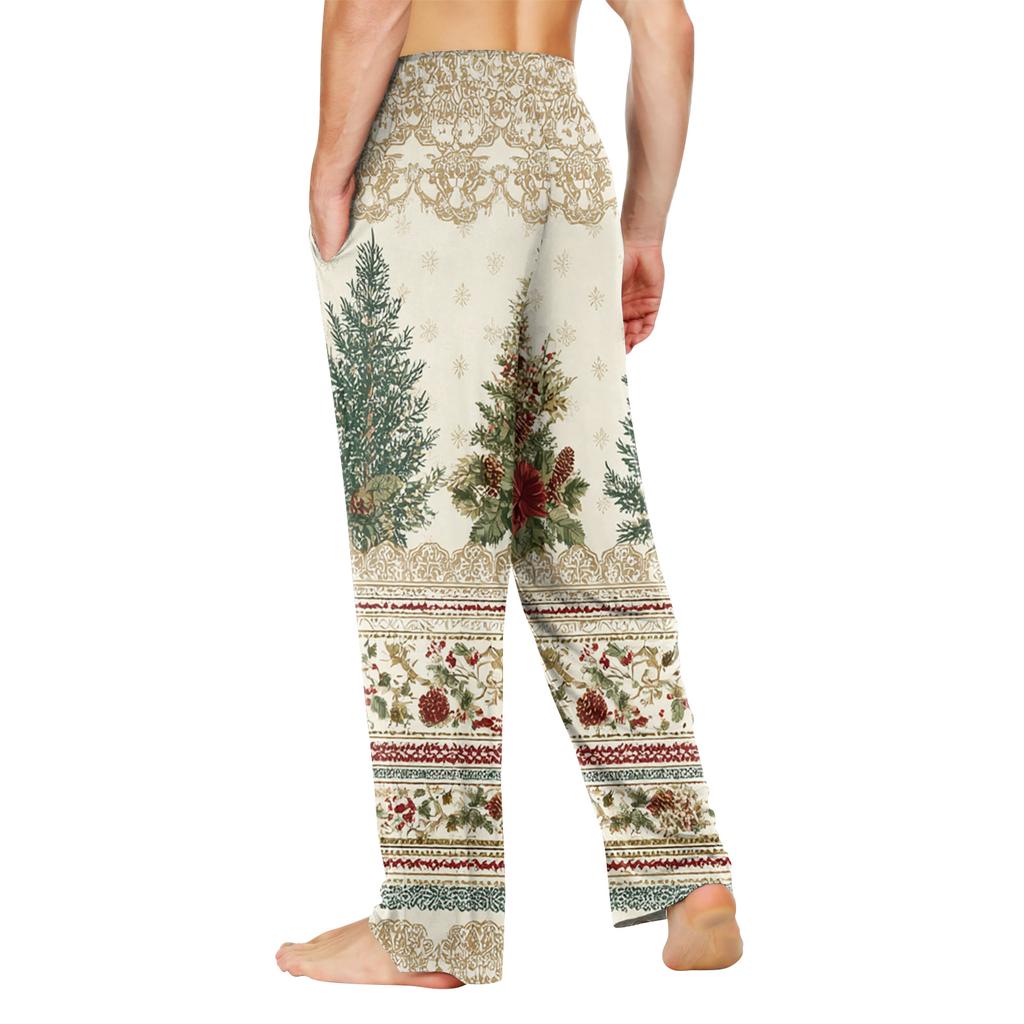 Weiche Pyjamahose für Herren mit Kordelzug und Taschen, lässige Sporthose