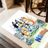 Bluey's Soccer Adventure Customized Name Floor Mat Perfect for Foyer Entryway Dining Room Hallway Anti-slip Rug Decorate Offices