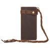 Retro-Geldbörse für Herren aus Oberleder, lange Leder-Geldbörse mit vielen Fächern und Diebstahlschutz-Design für Handtaschen