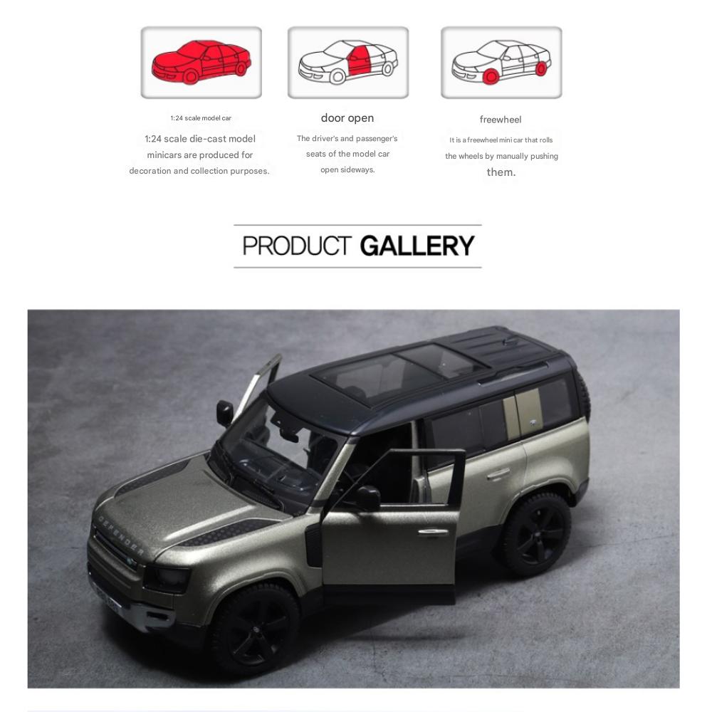 Brago 1:24 Land Rover Defender 2022 SUV Diecast 24 X 11 X 10 Cm, (Green/Gray), 1 Pc