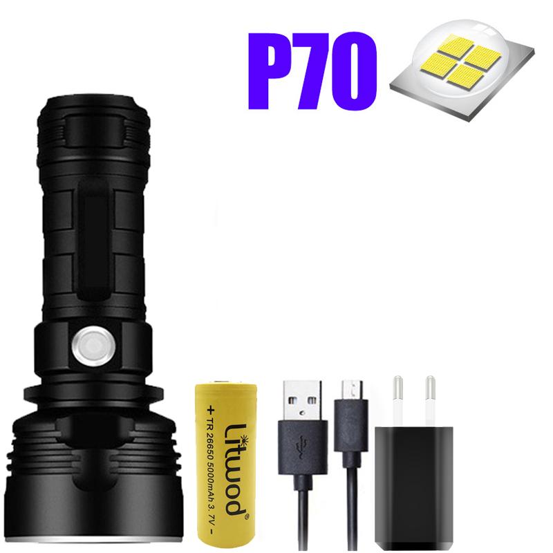 Super Powerful LED Flashlight L2 XHP70 Tactical Torch USB Rechargeable Linterna Waterproof Lamp Ultra Bright Lantern Camping