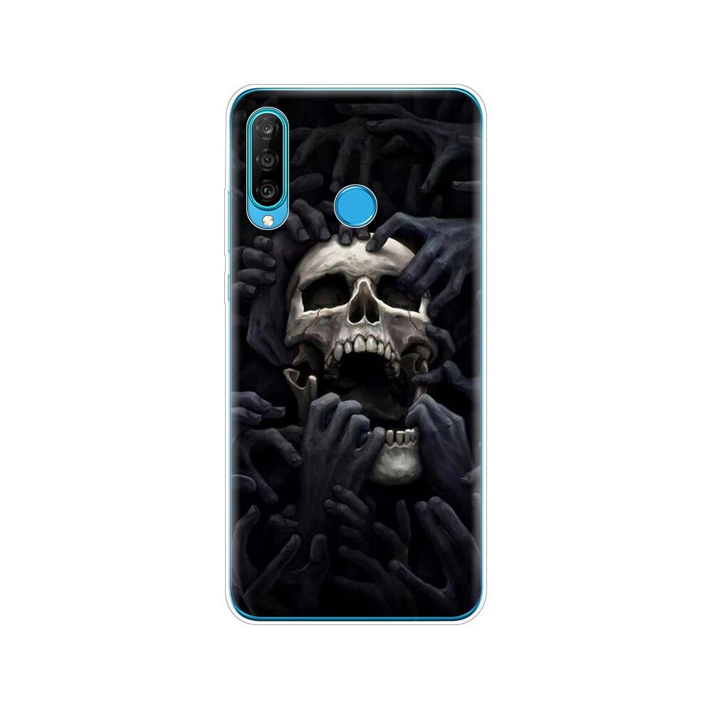 Silikonový kryt na telefon pro HONOR 20 lite view 30 v 30 pro kryt pro huawei honor 20S 9A 9C 9S 9X Premium 7s 8a lebka duch