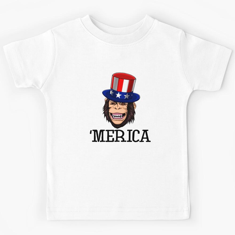 Monkey Merica Chimpanzee Kids T-Shirt 120
