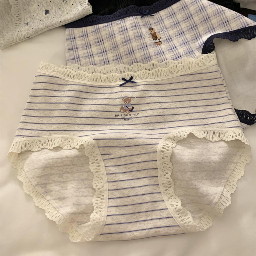 Big Size Ladies Spring and Autumn New Lovely Pure Cotton Without A Mark in The Waist Triangle Briefs