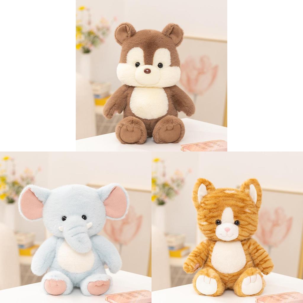 Plush Elephant Squirrel Cat Toy With Pp Cotton Filling For Kids Birthday Gift And Home Decor