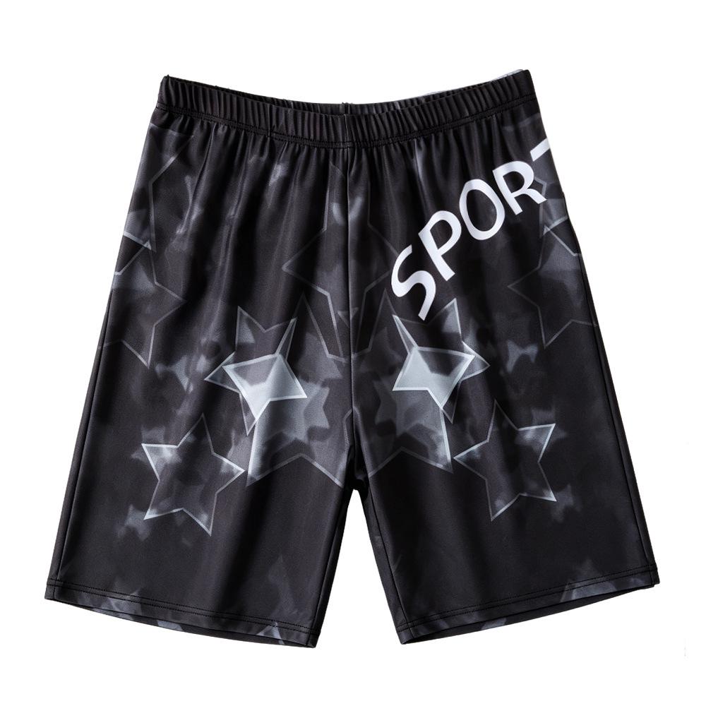 Men's Mid-Length Swimming Trunks, Professional Beach Long Boxer, Boys' Large Size Hot Spring Swimwear