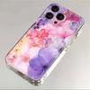 Pink Purple FloralPhone Case For iPhone 17 Air 16E 16 15 14 11 Pro Max Plus 13 12 Mini 8 7 X Transparent Shockproof Cover