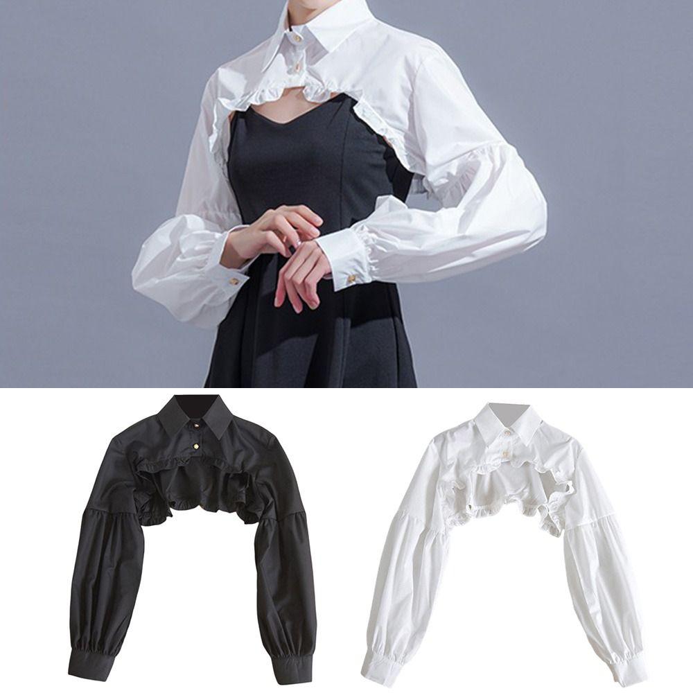 

Рубашка с вышивкой, шарф с искусственным воротником, шаль, украшение, блузка со съемным воротником, топ с лацканами, женский топ