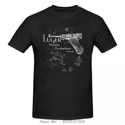 German Luger Parabellum Pistole T-Shirt Summer Oversized Tshirt Men Fashion Short Sleeve Tees Casual Fitness T Shirt