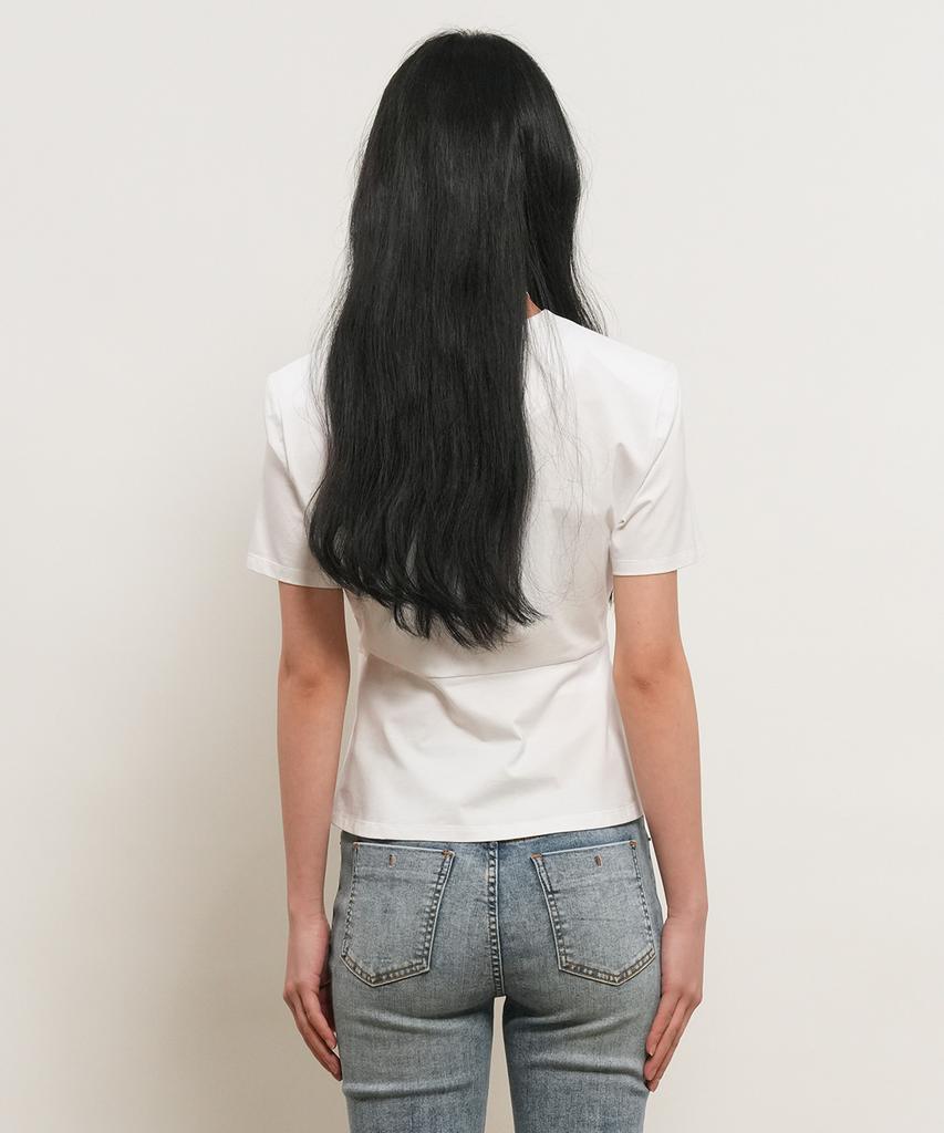 GENERALIDEA Shoulder Padded Twist T-Shirt [White] / Gf2Lts523