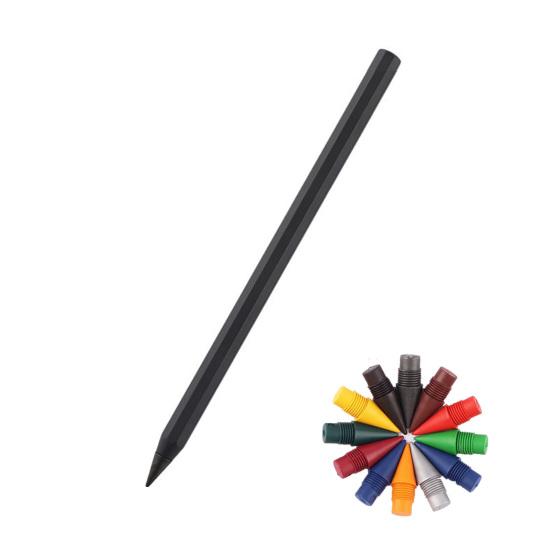 Metalowy Ołówek do Pisania z Wielokrotnego Użycia Metalową Końcówką Nie Wymaga Tuszowania ani Ostrzenia Płynnie Piszący Długopis na Tarcie dla Architektów Artystów Wygodny Uchwyt Ołówek