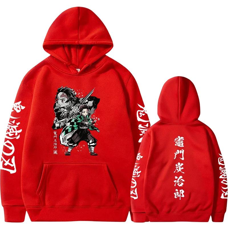 Japanes Anime Demon Slayer Hoodie Pullover Men Women Sweatshirts Kamado Tanjirou Graphic Printed Unisex Streetwear Top