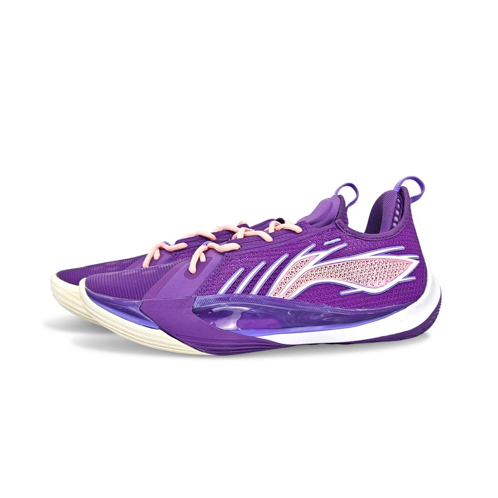 Li Ning Sonic 13 Cushioning Slip Resistant Abrasion Resistant Low Top Basketball Shoes Men's Purple Pink ABAV025-6