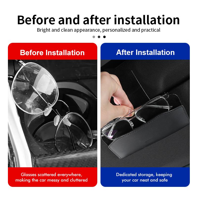 BENZ Car Glasses Holder Sun Visor Leather Sunglasses Case Eyeglasses Hanger For Mercedes Benz AMG A C E S G Class W201 W210 W108 W204 DV1
