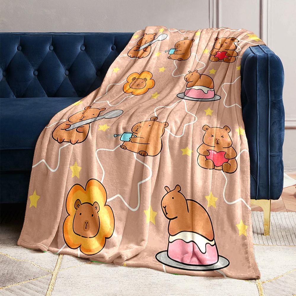 17 Styles Capybara Cartoon Print Blanket Warm Soft and Comfortable Home Travel Blanket Sofa Bedding Camping Blanket for Gifts