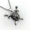 Necklace Retro Men's Ax Lion Non-fading Punk Pendant