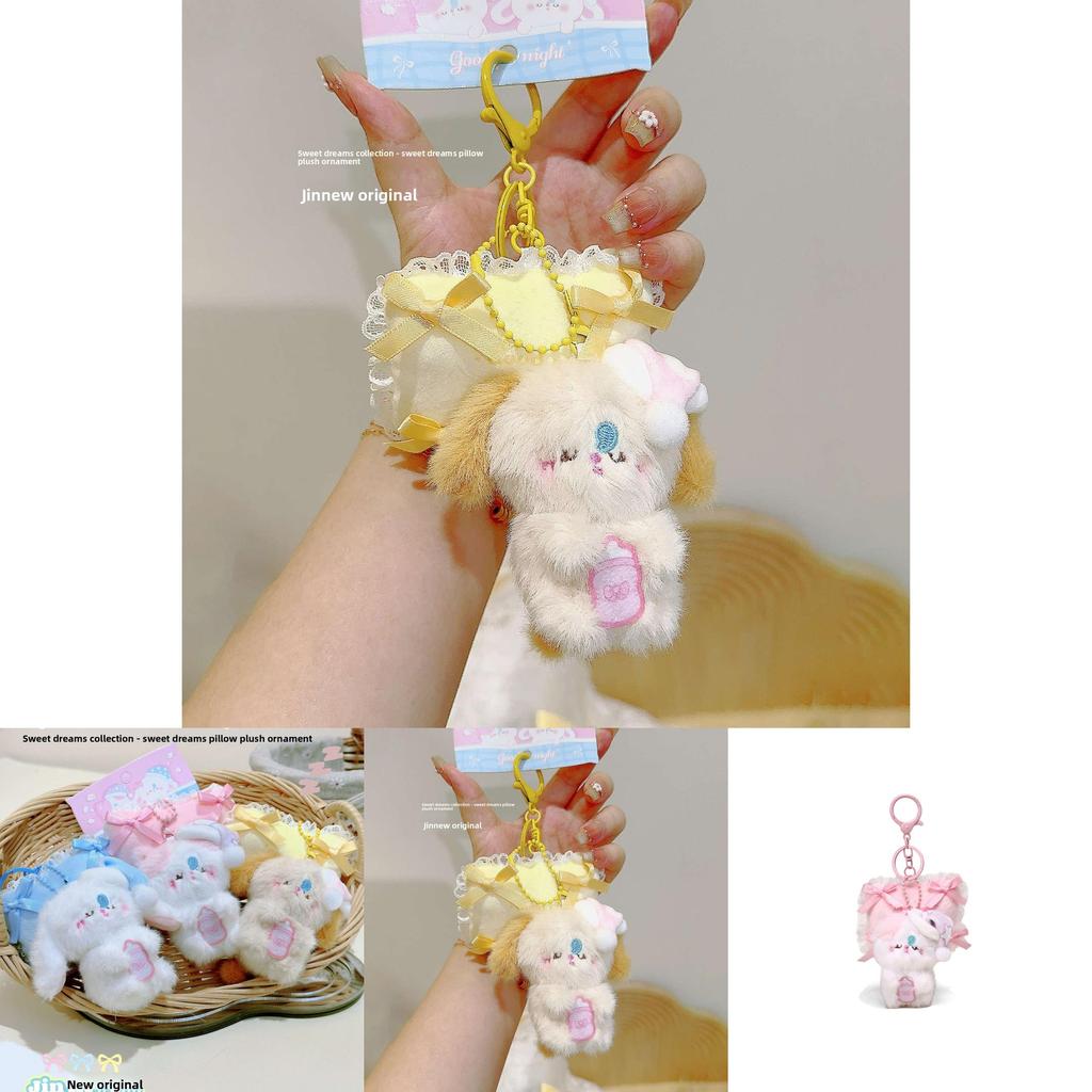 Sleeping Rabbit Cat Plush Pendant With Pillow Design For Gift Giving