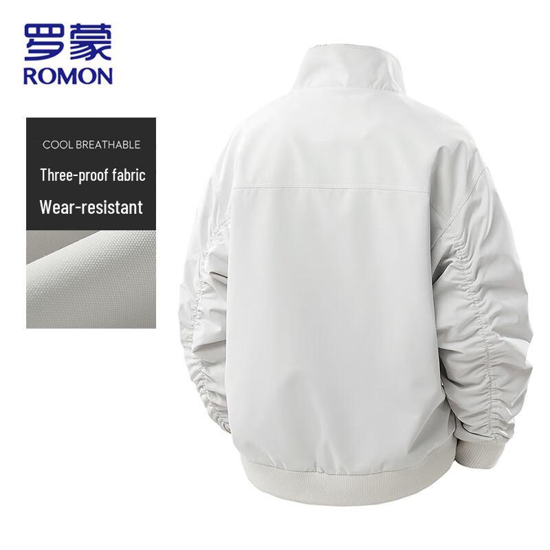 ROMON Men's Business Casual Stand Collar Work Jacket