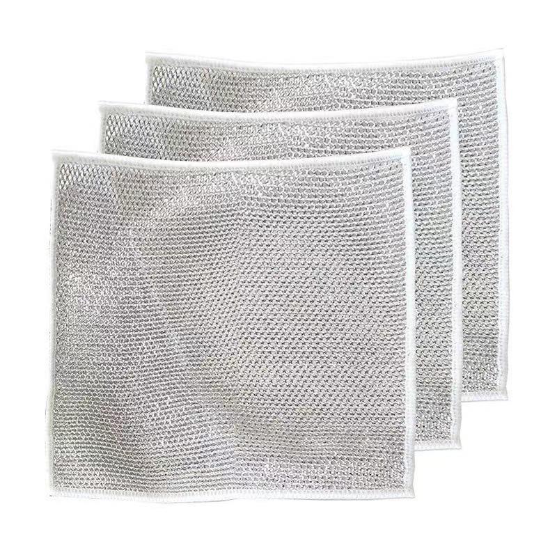 1/5/10pc Steel Wire Dishwashing Cloth Kitchen Cleaning Cloth Non-stick Oil Dish Clean Towel Washing Rag Household Cleaning Cloth