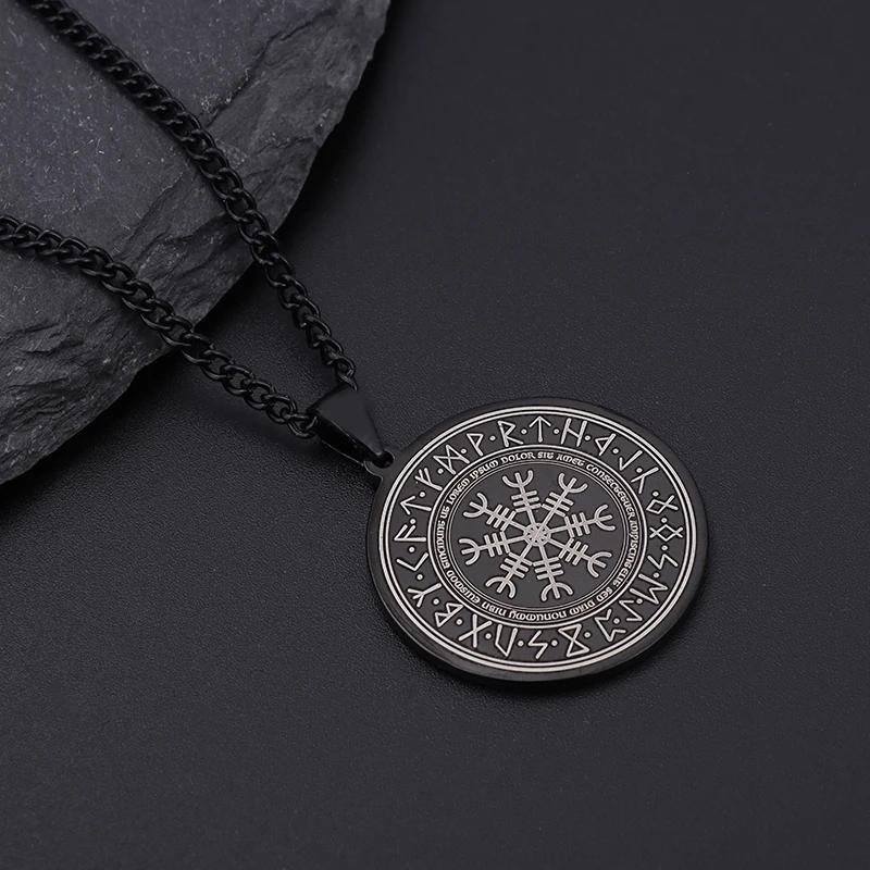 European and American Popular Titanium Steel Solomon Magic Amulet Pendant Fashion Stainless Steel Seven Angel Guardian Necklace