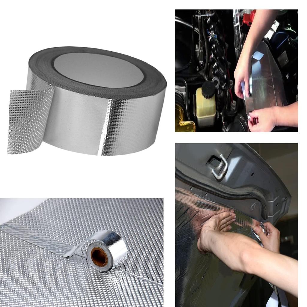 Aluminium-Finish-Band für Auto-Schalldämmung & Wärmeisolationsmaterial – Hochleistungs-Dichtungsband für Fugen, Butylkautschuk, Kabel – 2,0 Zoll x