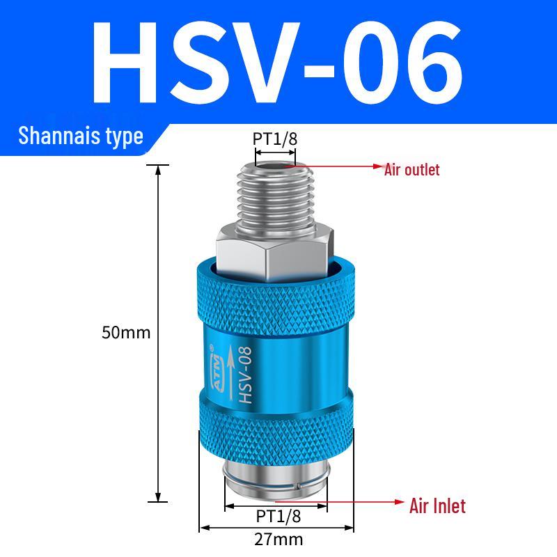 Pneumatic Sliding Hand Valve HVS-08/10/15, Double Internal Thread, Exhaust & Hand Push Sliding Switch, 1/2/4 Points