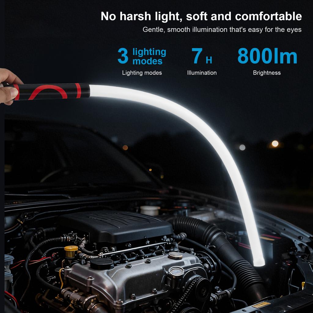 Work Light Rechargeable Portable Flexible Work Lights with 3 Brightness Modes for Mechanics Car Repairs Inspections Tight Spaces