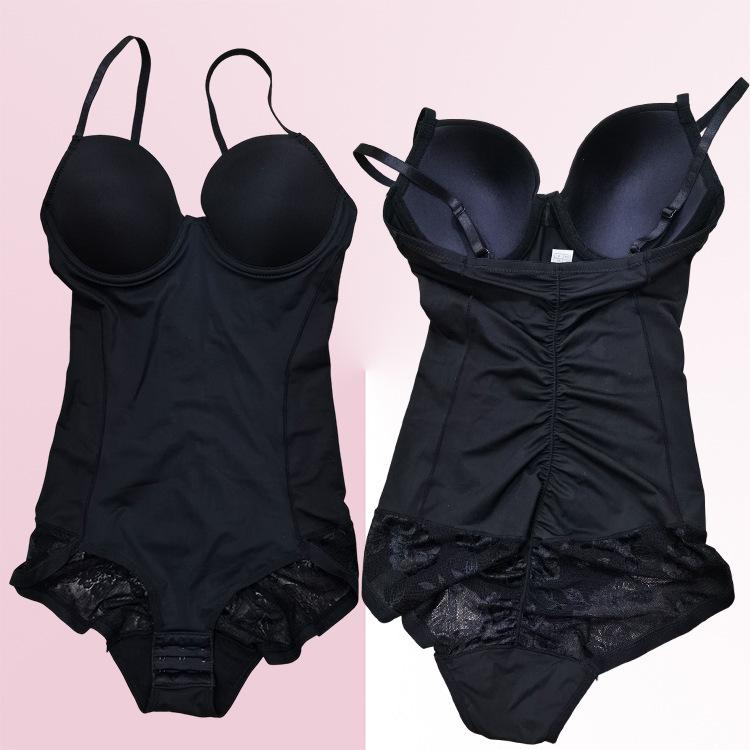 Explosive Style Body Shaping One-Piece Suit with Bra Support - Tummy Control Deep V Design