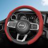 Adatto per Coprivolante in Pelle Perforata Jeep, Antiscivolo, Assorbi-Sudore, Traspirante, Custodia Protettiva Integrata a Scatto per Wrangler 4Xe