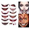 10/12Pcs Halloween Tattooed Sticker Horror Big Mouths Tattooed Stickers Halloween Clown Cosplay Accessories Party Decor