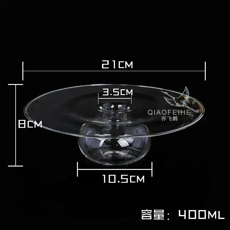 Dry Ice Glass Tableware Artistic Conception Bowl Molecular Cuisine Food Hotel Large Sashimi Ice Tray Personalized UFO Cap Plate
