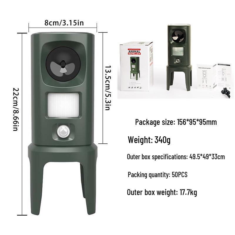 Solar-Powered Ultrasonic Pest & Bird Repeller with Infrared Sensor