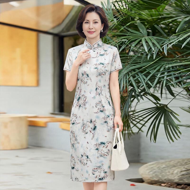 Haoyi Women's Elegant Printed New Chinese Style Qipao Dress