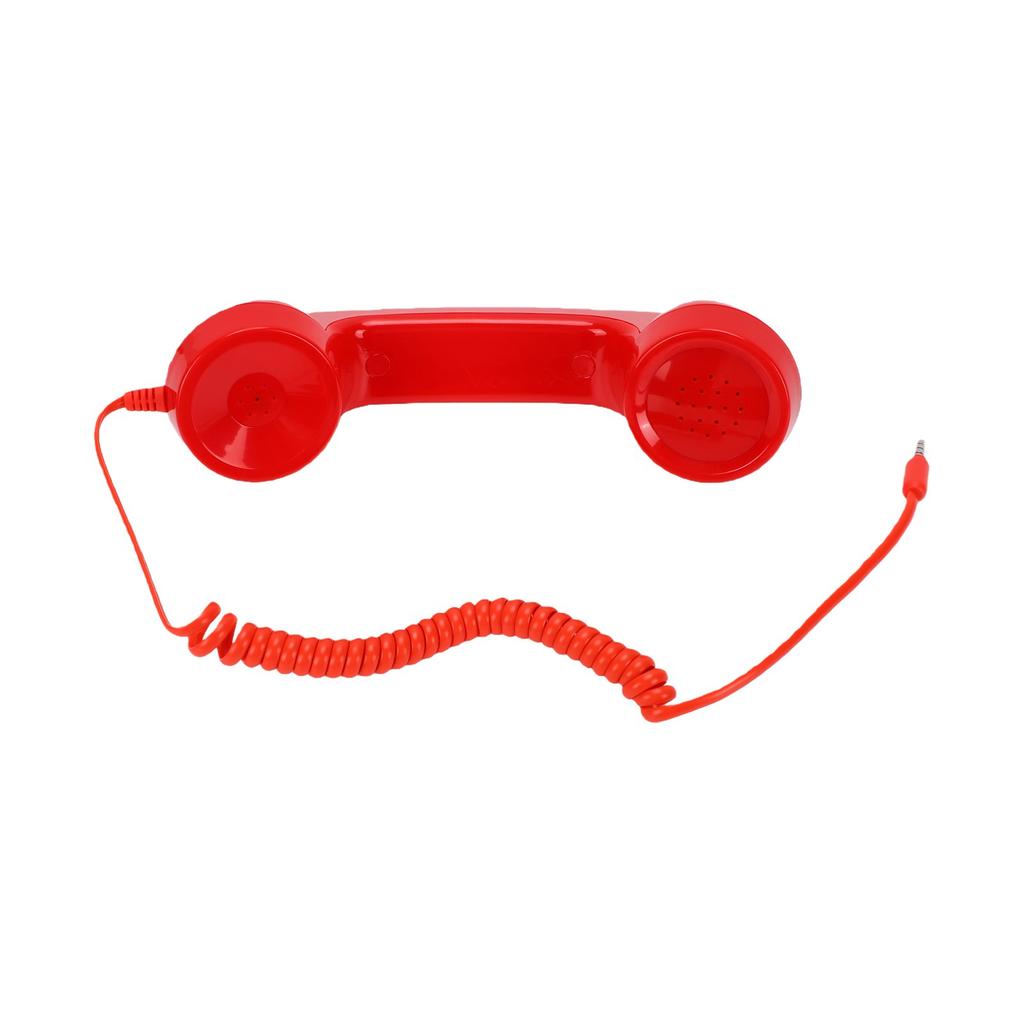 3.5mm Retro Phone Handset Vintage Wired Plug in Handheld Cell Phone Receiver with Microphone Speaker for Video Calls