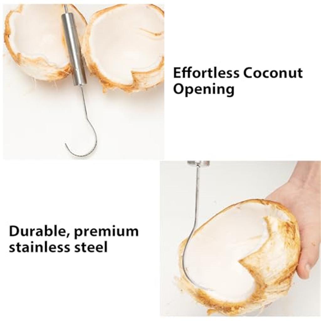 Coconut Opener Tool Set Food Grade Stainless Steel Coco Opener Shell Puncher Coconut Hole Maker Puncher Easy To Open