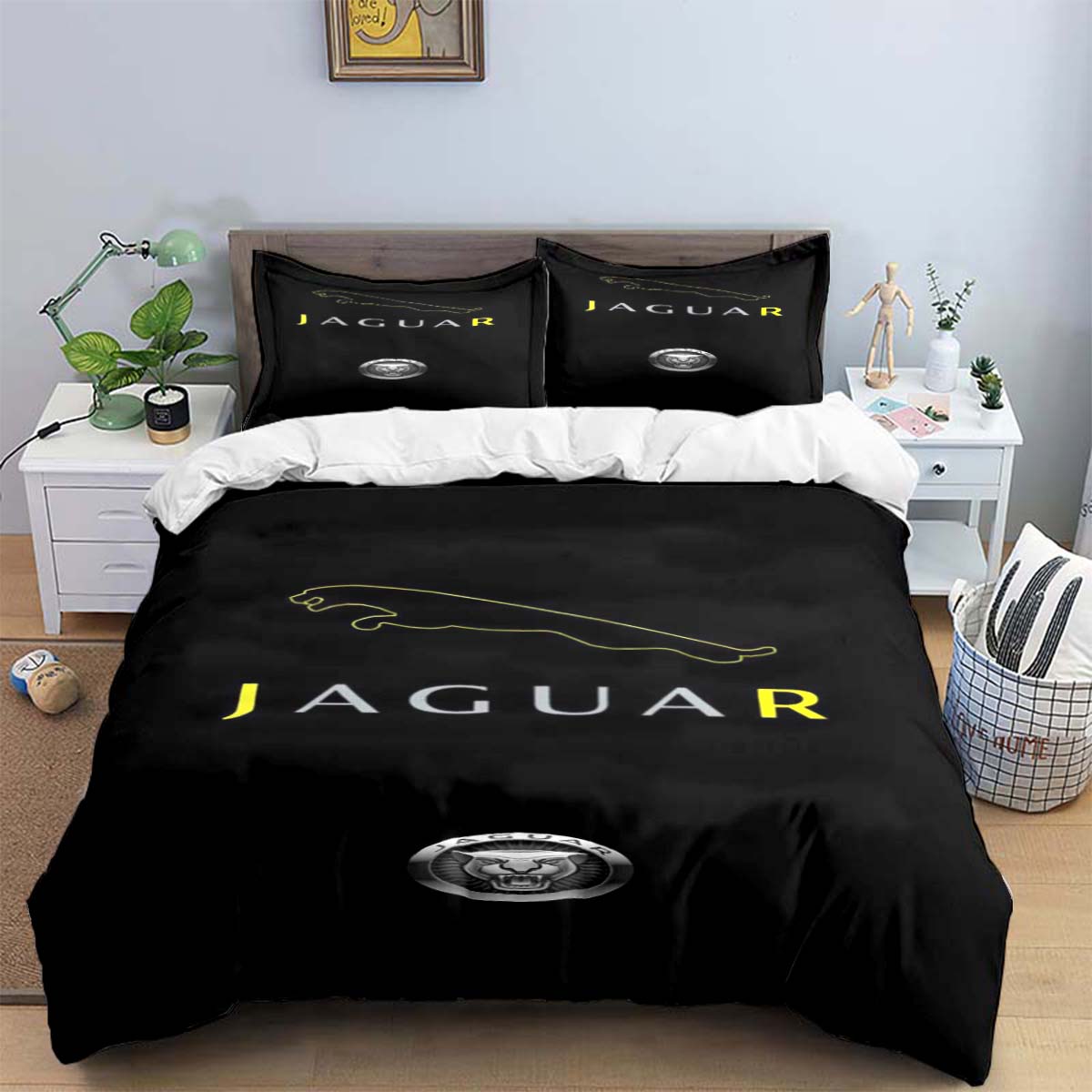 

Exquisite J-Jaguar Bedding Set Single Twin Full King Size Car Fans Bed Linen Adults Teens Bedroom Birthday Gift US Twin(172*218cm)3pcs
